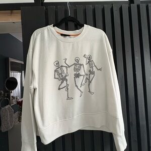 Dancing Skeletons White Sweater